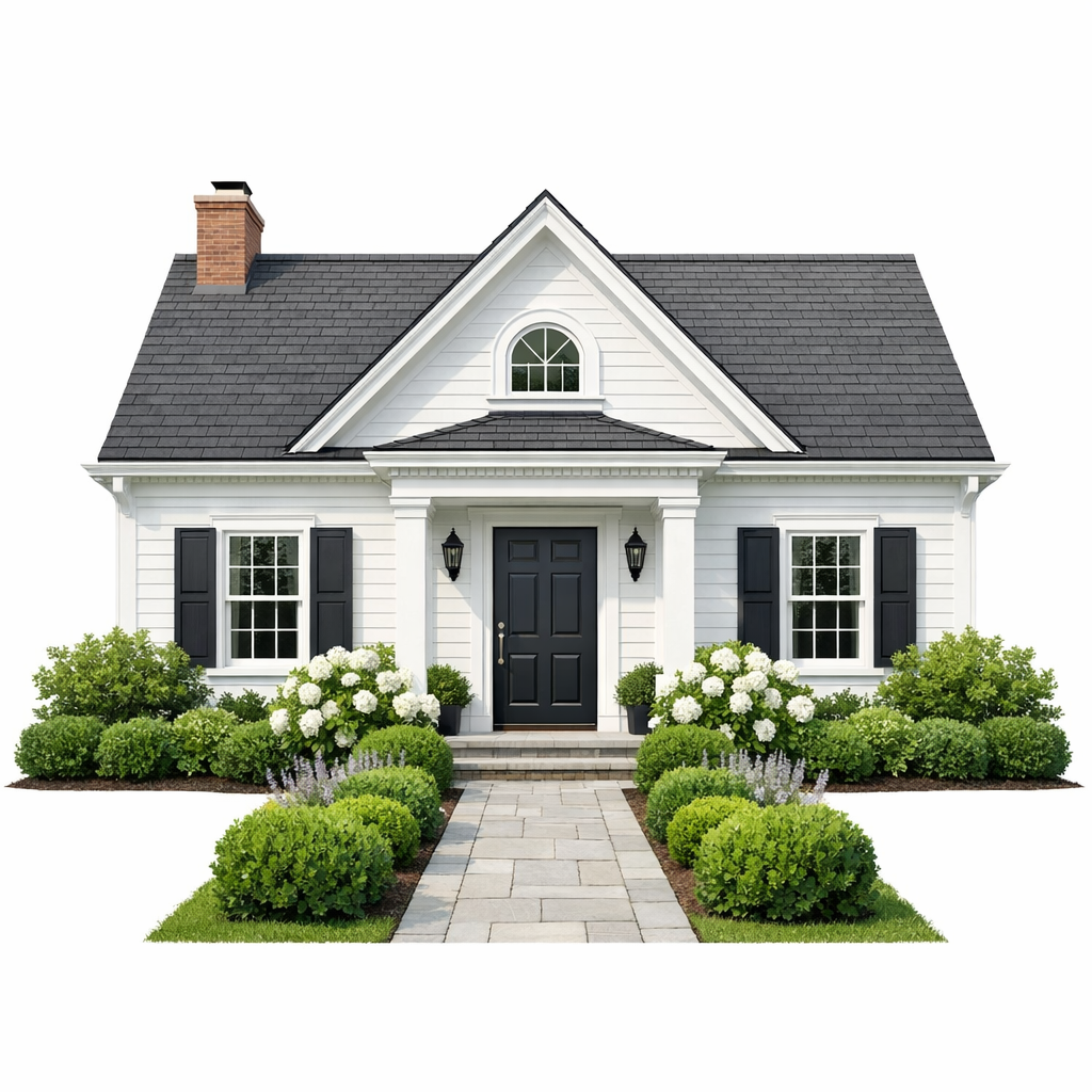 Refined coastal-style home exterior for the Coastal Retreat demo tour.